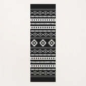 Aztec White op Black Mixed Motifs Pattern Yogamat (Voorkant)