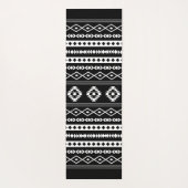 Aztec White op Black Mixed Motifs Pattern Yogamat (Achterkant)