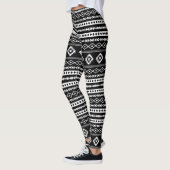 Aztec White op Black Mixed Motifs Rpt Pattern Leggings (Links)