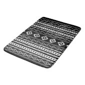 Aztec White op Black Mixed Motifs (V) Pattern Badmat (Gekanteld)