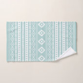 Aztec White op Light Blauwgroen Mixed Motifs Patte Bad Handdoek (Handdoek)