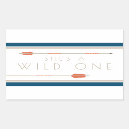 Aztec Wild One | Eerste verjaardag Rechthoekige Sticker