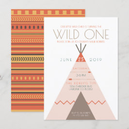 Aztec Wild One | Uitnodiging voor eerste verjaarda
