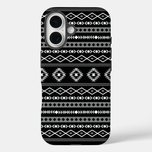 Aztec Wit Grijs Zwart Gemengde Motieven Patroon Case-Mate iPhone Case (Achterkant)