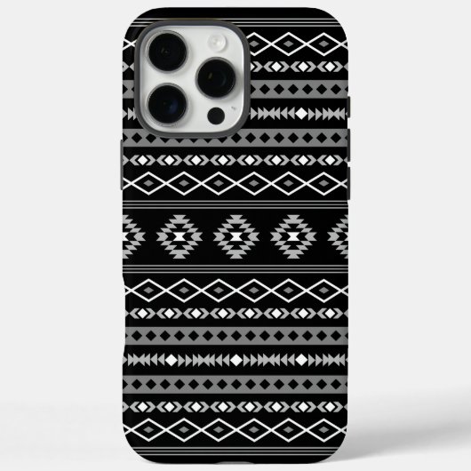 Aztec Wit Grijs Zwart Gemengde Motieven Patroon Case-Mate iPhone Case (Achterkant)
