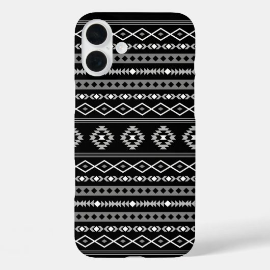 Aztec Wit Grijs Zwart Gemengde Motieven Patroon Case-Mate iPhone Case (Achterkant)