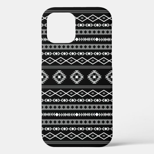 Aztec Wit Grijs Zwart Gemengde Motieven Patroon Case-Mate iPhone Case (Achterkant)