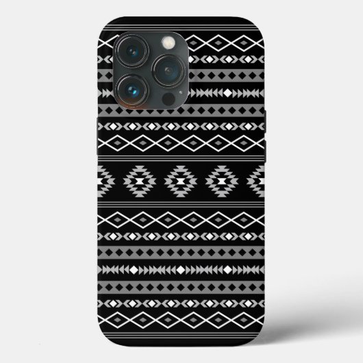 Aztec Wit Grijs Zwart Gemengde Motieven Patroon Case-Mate iPhone Case (Achterkant)
