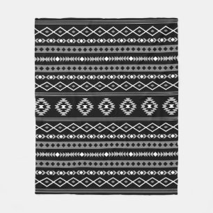 Aztec Wit Grijs Zwart Gemengde Motieven Patroon Fleece Deken