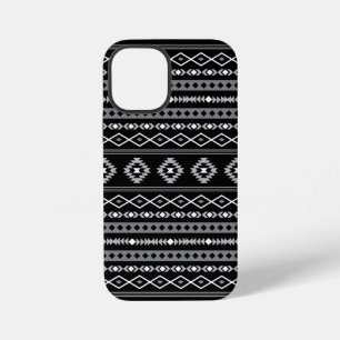 Aztec Wit Grijs Zwart Gemengde Motieven Patroon iPhone 12 Mini Hoesje
