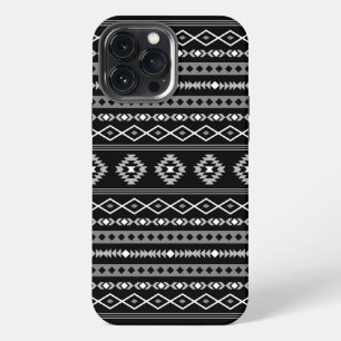 Aztec Wit Grijs Zwart Gemengde Motieven Patroon iPhone 13 Pro Max Hoesje