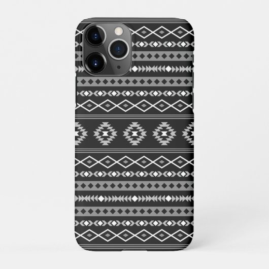 Aztec Wit Grijs Zwart Gemengde Motieven Patroon iPhone Hoesje (Achterkant)