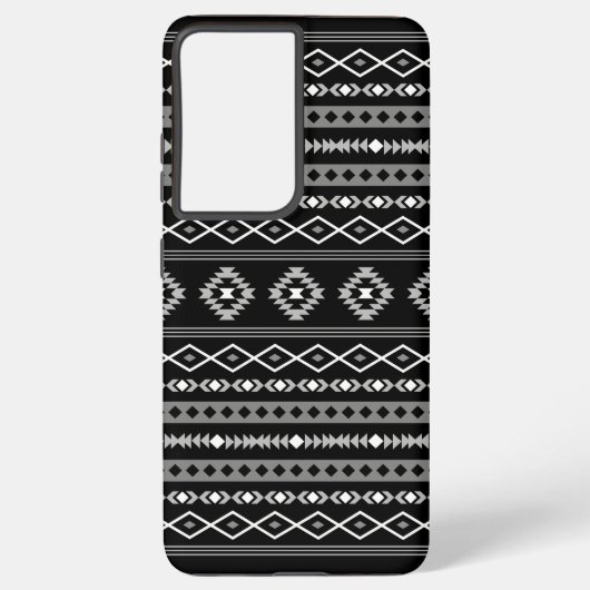 Aztec Wit Grijs Zwart Gemengde Motieven Patroon Samsung Galaxy Hoesje (Achterkant)