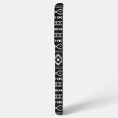 Aztec Wit Grijs Zwart Gemengde Motieven Patroon Samsung Galaxy Hoesje (Linkerkant)