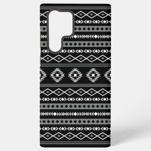 Aztec Wit Grijs Zwart Gemengde Motieven Patroon Samsung Galaxy Hoesje