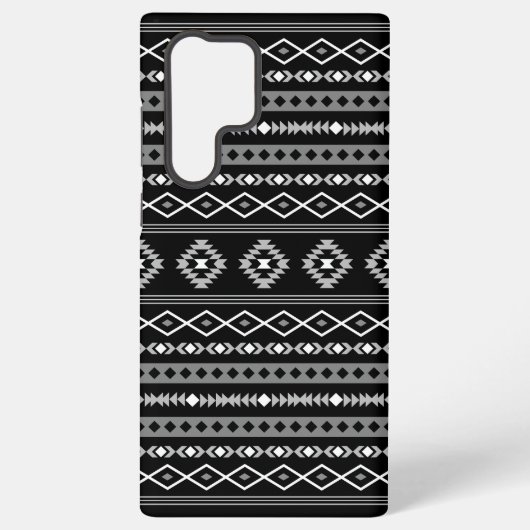 Aztec Wit Grijs Zwart Gemengde Motieven Patroon Samsung Galaxy Hoesje (Achterkant)