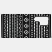 Aztec Wit Grijs Zwart Gemengde Motieven Patroon Samsung Galaxy Hoesje (Achterkant horizontaal)