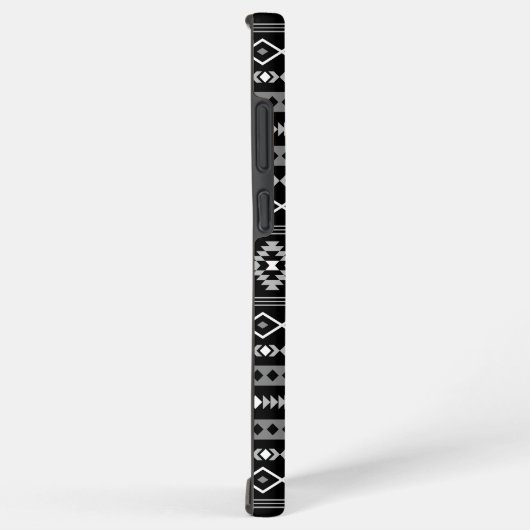 Aztec Wit Grijs Zwart Gemengde Motieven Patroon Samsung Galaxy Hoesje (Rechterkant)