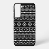 Aztec Wit Grijs Zwart Gemengde Motieven Patroon Samsung Galaxy Hoesje (Achterkant)