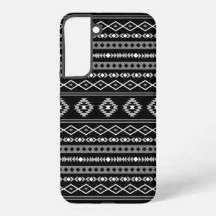 Aztec Wit Grijs Zwart Gemengde Motieven Patroon Samsung Galaxy Hoesje