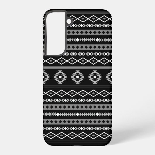 Aztec Wit Grijs Zwart Gemengde Motieven Patroon Samsung Galaxy Hoesje (Achterkant)