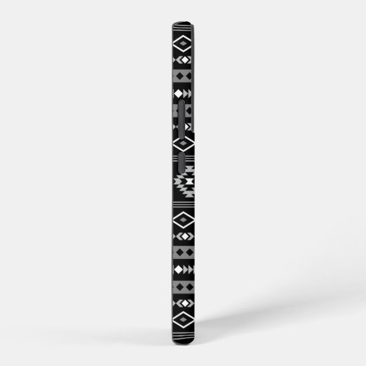 Aztec Wit Grijs Zwart Gemengde Motieven Patroon Samsung Galaxy Hoesje (Rechterkant)