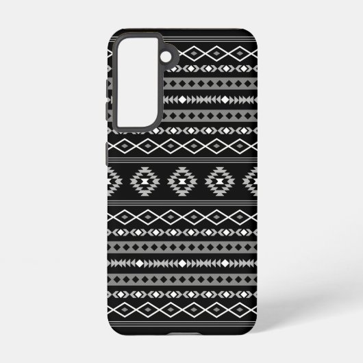 Aztec Wit Grijs Zwart Gemengde Motieven Patroon Samsung Galaxy Hoesje (Achterkant)