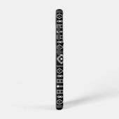 Aztec Wit Grijs Zwart Gemengde Motieven Patroon Samsung Galaxy Hoesje (Rechterkant)