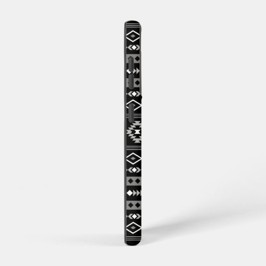 Aztec Wit Grijs Zwart Gemengde Motieven Patroon Samsung Galaxy Hoesje (Rechterkant)