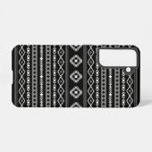Aztec Wit Grijs Zwart Gemengde Motieven Patroon Samsung Galaxy Hoesje (Achterkant horizontaal)