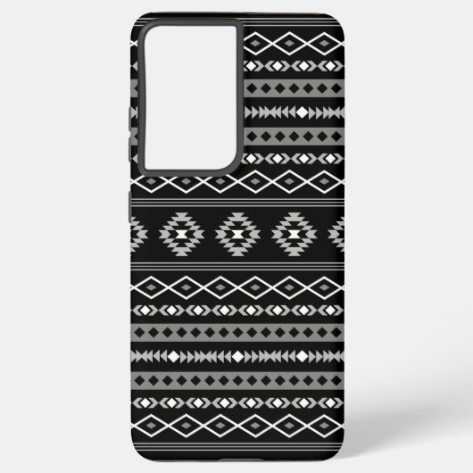 Aztec Wit Grijs Zwart Gemengde Motieven Patroon Samsung Galaxy Hoesje (Achterkant)