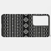 Aztec Wit Grijs Zwart Gemengde Motieven Patroon Samsung Galaxy Hoesje (Linkerkant)