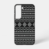 Aztec Wit Grijs Zwart Gemengde Motieven Patroon Samsung Galaxy Hoesje (Achterkant)