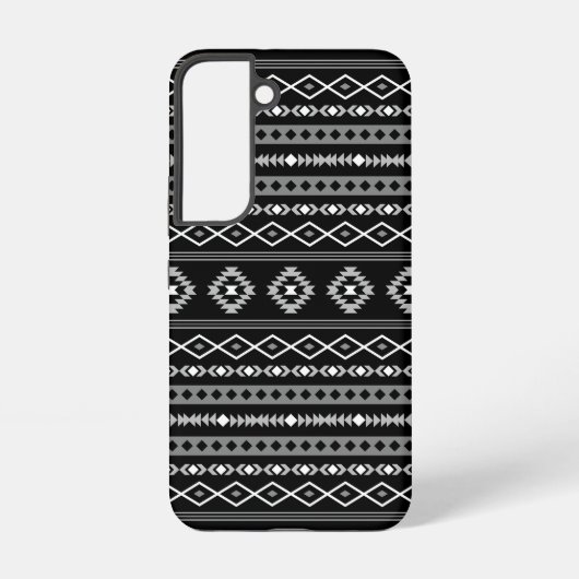 Aztec Wit Grijs Zwart Gemengde Motieven Patroon Samsung Galaxy Hoesje (Achterkant)