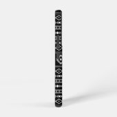 Aztec Wit Grijs Zwart Gemengde Motieven Patroon Samsung Galaxy Hoesje (Rechterkant)