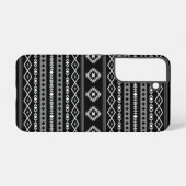 Aztec Wit Grijs Zwart Gemengde Motieven Patroon Samsung Galaxy Hoesje (Achterkant horizontaal)
