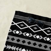 Aztec Wit Grijs Zwart Gemengde Motieven Patroon Strandlaken (In situ)