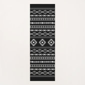 Aztec Wit Grijs Zwart Gemengde Motieven Patroon Yogamat (Voorkant)