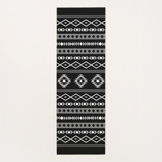 Aztec Wit Grijs Zwart Gemengde Motieven Patroon Yogamat (Achterkant)
