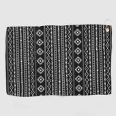 Aztec Wit Grijs Zwart Gemengde Motieven RPT Patroo Golfhanddoek (Horizontaal)