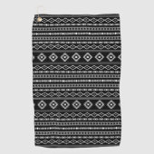 Aztec Wit Grijs Zwart Gemengde Motieven RPT Patroo Golfhanddoek (Voorkant)