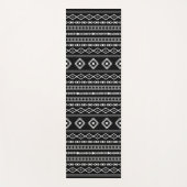 Aztec Wit Grijs Zwart Gemengde Motieven RPT Patroo Yogamat (Voorkant)