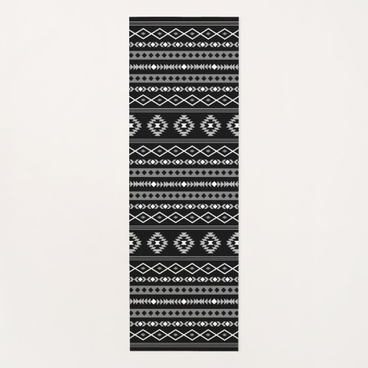 Aztec Wit Grijs Zwart Gemengde Motieven RPT Patroo Yogamat (Voorkant)
