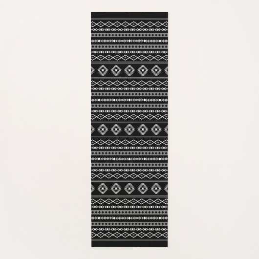 Aztec Wit Grijs Zwart Gemengde Motieven SML Patroo Yogamat (Voorkant)