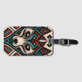 Aztec Wolf Face Bagagelabel (Voorkant (horizontaal))