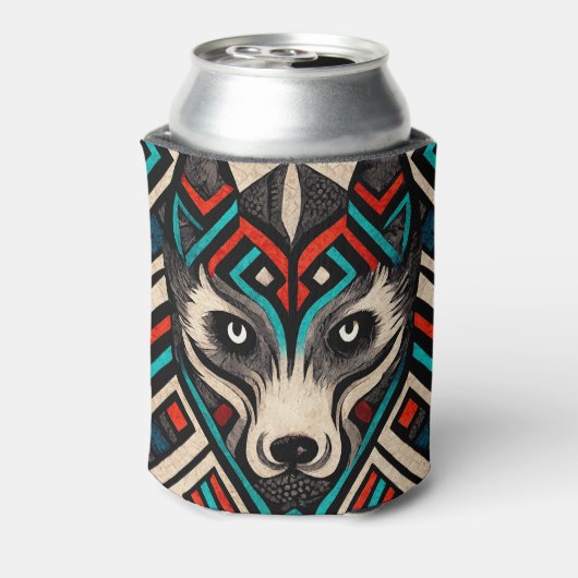 Aztec Wolf Face Blikjeskoeler (Blikje Achterkant)