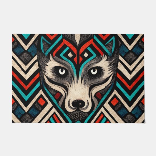 Aztec Wolf Face Deurmat (Voorkant)