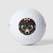 Aztec Wolf Face Golfballen (Voorkant)