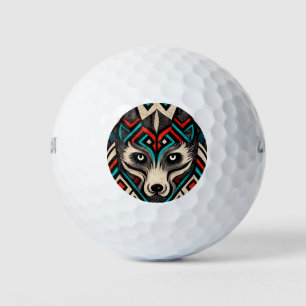 Aztec Wolf Face Golfballen