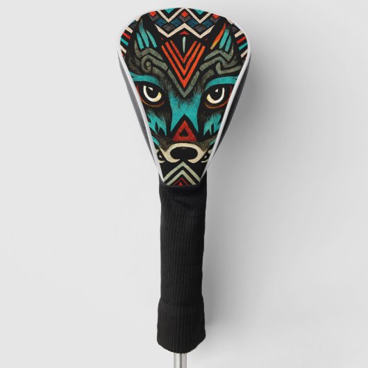 Aztec Wolf Face Golfheadcover (Voorkant)